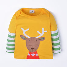 Cute Baby Boys Girl Long Sleeve Cotton Striped T shirts Children T-shirt Kids Infant Clothing Christmas Gifts