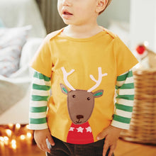 Cute Baby Boys Girl Long Sleeve Cotton Striped T shirts Children T-shirt Kids Infant Clothing Christmas Gifts
