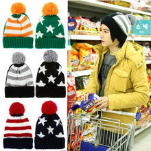 Men Women Knitted Hats American Flag Star Stripes Bobble Beanie Ski Hat Thick Cap Unisex Headwear