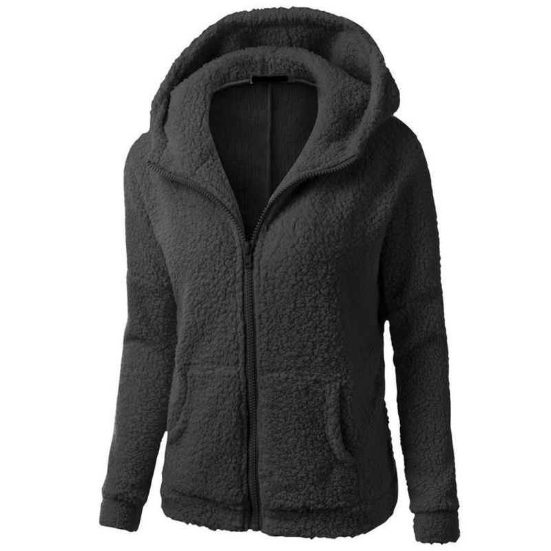 New Women Fleece Jackets Fashion Casual Hoodies Sweaters Warm Soft Coat Sweatshirts Clothes