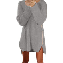 Sweater Dress Women Side Zip Chunky Knitted Cardigans Baggy Vintage Dress plus size Fast Shipping Feida