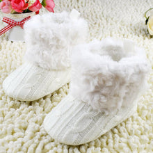 Baby Shoes Infants Crochet Knit Fleece Boots Wool Snow Crib Shoes Toddler Boy Girl Booties