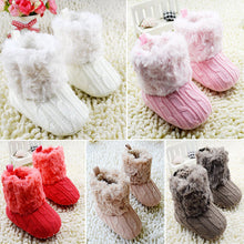 Baby Shoes Infants Crochet Knit Fleece Boots Wool Snow Crib Shoes Toddler Boy Girl Booties