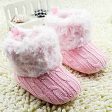 Baby Shoes Infants Crochet Knit Fleece Boots Wool Snow Crib Shoes Toddler Boy Girl Booties