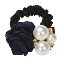 Pearls Beads Rose Flower Hair Band Rope Scrunchie Ponytail Holder Girls Headdress Hair Ropes Gift