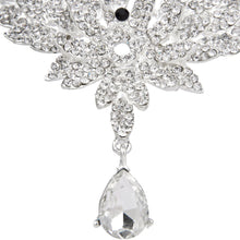 Bling Pendant Crown Headband Water Drop Rhinestone Hairband for Wedding Party Forehead Jewelry
