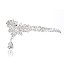 Bling Pendant Crown Headband Water Drop Rhinestone Hairband for Wedding Party Forehead Jewelry