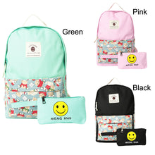 Brand Canvas Women Backpack Big Capacity Travel Smiley School Bags For Teenagers Cartoon Backpack For Girls Mochilas Escolar
