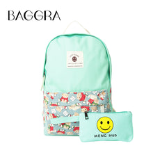 Brand Canvas Women Backpack Big Capacity Travel Smiley School Bags For Teenagers Cartoon Backpack For Girls Mochilas Escolar