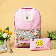 Brand Canvas Women Backpack Big Capacity Travel Smiley School Bags For Teenagers Cartoon Backpack For Girls Mochilas Escolar