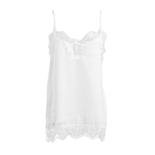 Camisas Femininas Sexy Womens Lace Trim Chiffon Vest Spaghetti Strap White Camisole Deep V-Neck Sleeveless Lined Tank Top