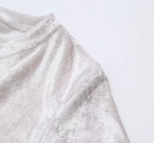 Chic Back Slit Short sleeve Velour T shirt Woman Solid color O neck Velvet Tee Tops 7 color