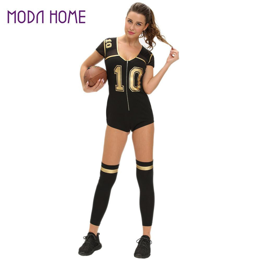 Club Football Costume Set Fashion Women Romper and Jumpsuit School Girls Sexy Uniform Cosplay Sport Clothes Lady Clothing