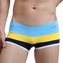 Comfortable Men Boxer Shorts U Convex Pouch Panties Sexy Striped Elastic Waist Breathable Mans Underwear Underpants