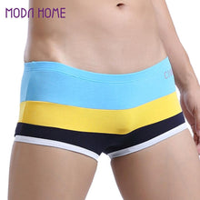 Comfortable Men Boxer Shorts U Convex Pouch Panties Sexy Striped Elastic Waist Breathable Mans Underwear Underpants