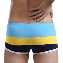 Comfortable Men Boxer Shorts U Convex Pouch Panties Sexy Striped Elastic Waist Breathable Mans Underwear Underpants