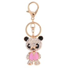 Cute Bear Pendant Key Ring  Crystal Rhinestone Lovely Key Chain Women Jewelry for Car Purse Handbag Charm Decoration Gift