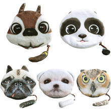 Cute  Women Coin Purse Animal Head Print Zipper Closure Cute Mini Wallet Small Cartoon Clutch Bag