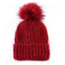 Cute Fur Ball Pompom Women Fashion Keep Warm Hats Knitted Wool Hemming Hat Beanies Accessories Fur Pom Cap