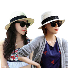 Cute Women Girls Straw Hat Solidcolor Cat Lace Belt Headwear Sun Bucket Sun Hat Women Cap Beachwear Camel/Beige