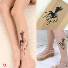 Cute Women Sexy Transparent Silk Stocking Tattoo Pantyhose Woman Leggings