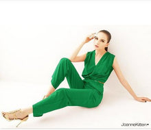 Elegant Office Ladies Jumpsuit V Neck Work Wear Jumpsuit Women Loose Jumpsuit Sleeveless Macacao Feminino E Macaquinhos