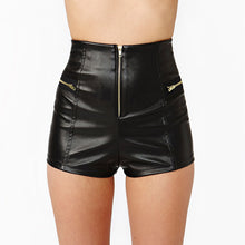 Europe Fashion Faux Leather Shorts For Women High Wasit Skinny Shorts Plus Size Black Sexy PU Leather Women Shorts Feminino XXL