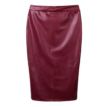 European Sexy Women PU Faux Leather Skirts Solid Midi Pencil Skirt OL Casual Slim Clubwear Black Saia Midi Faldas Mujer