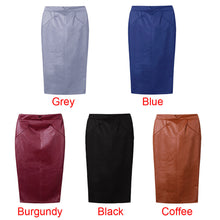 European Sexy Women PU Faux Leather Skirts Solid Midi Pencil Skirt OL Casual Slim Clubwear Black Saia Midi Faldas Mujer