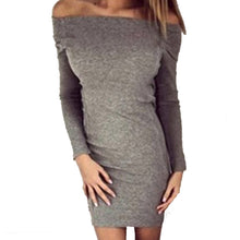 Fall Elegant Off Shoulder Knit Dress Women Side Zipper Slim Bodycon Dress Sexy Wrap Knitted Mini Dress Black White