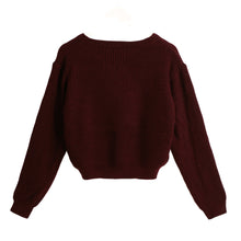 Fall Women Sweaters And Pullovers Knitted Sweater Solid O-Neck Long Sleeve Elegant Pullover Crop Top Knit Crop Top Mujer