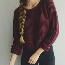 Fall Women Sweaters And Pullovers Knitted Sweater Solid O-Neck Long Sleeve Elegant Pullover Crop Top Knit Crop Top Mujer
