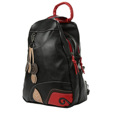 Fashion 3 Women Backpack Set PU Leather Leaf Applique Schoolbag for Teenagers Girls Student Travel Bag Black Mochilas Escolares
