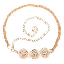 Fashion All-match Sweet Metal 3 and 5 Flowers Women Skirt Decorated Belly Chains Body Jewelry Chain