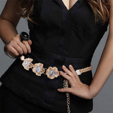 Fashion All-match Sweet Metal 3 and 5 Flowers Women Skirt Decorated Belly Chains Body Jewelry Chain