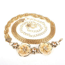 Fashion All-match Sweet Metal 3 and 5 Flowers Women Skirt Decorated Belly Chains Body Jewelry Chain