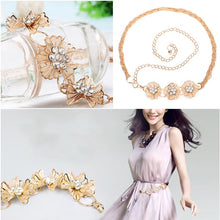 Fashion All-match Sweet Metal 3 and 5 Flowers Women Skirt Decorated Belly Chains Body Jewelry Chain
