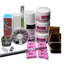 Fashion Basic DIY Set Acryic Powder Nail Art Decorations Kit Brush Cuticle Revitalizer Polish Nail Tools Nail Set
