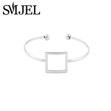 Copper Geometric Open Square Bracelets Bangles Ajustable Love Bangle Party Gifts G066