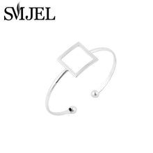 Copper Geometric Open Square Bracelets Bangles Ajustable Love Bangle Party Gifts G066