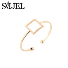 Copper Geometric Open Square Bracelets Bangles Ajustable Love Bangle Party Gifts G066