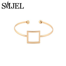 Copper Geometric Open Square Bracelets Bangles Ajustable Love Bangle Party Gifts G066