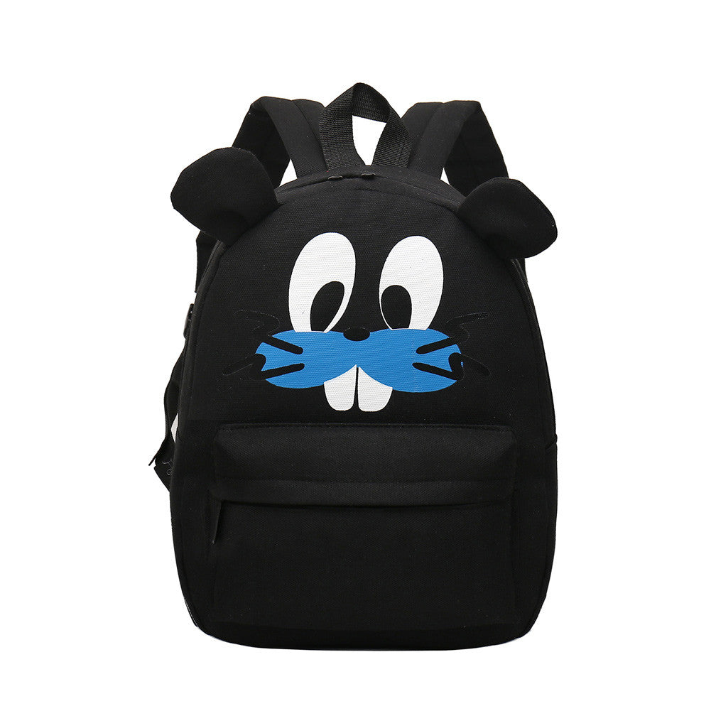 Fashion Cute Cartoon Mouse Print Women Backpack Zipper Pocket Canvas Bags Student Bag For Teenager Girls School Bag Rucksack