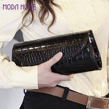 Fashion Designer Crocodile Pattern Ladies' Shoulder Chain Bag Wallet PU Leather Clutch Evening Bag Purse for Women Handbag