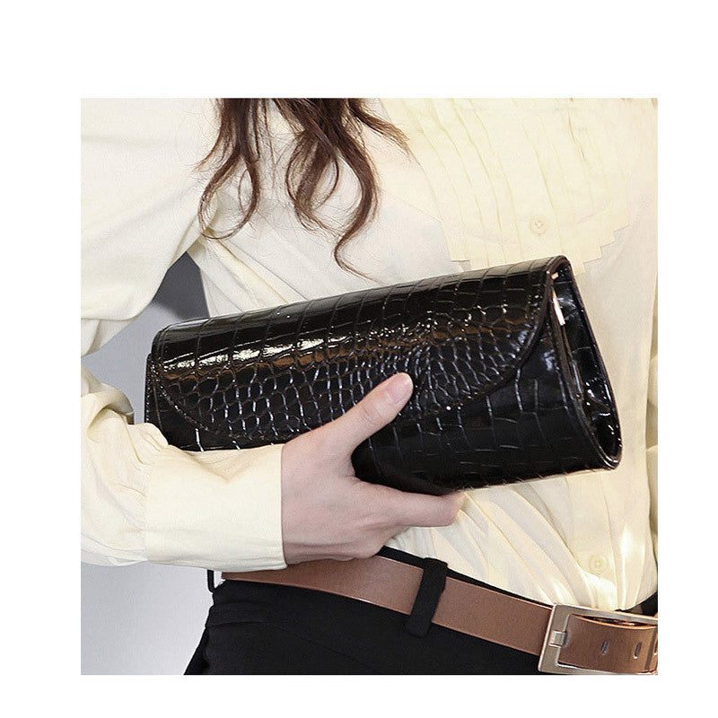 Fashion Designer Crocodile Pattern Ladies' Shoulder Chain Bag Wallet PU Leather Clutch Evening Bag Purse for Women Handbag