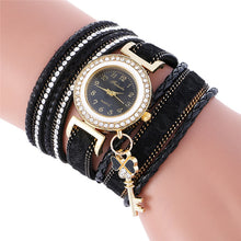 Fashion Women's Ladies Dress Watches Key Braided Rhinestone Quartz Wrist Watches Lady Dress Watches Relogio Femininos