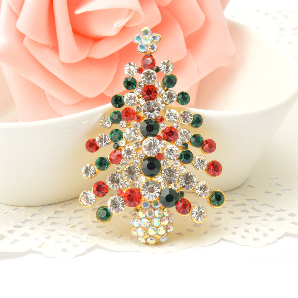 Jewelry Accessory Brooch Women Lovely Crystal Collar Clip Pin Cloth Brooch Scarf Buckle For Holiday Party Gift Christma