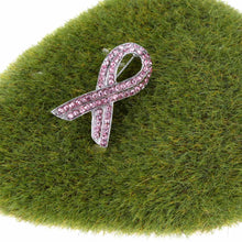 Jewelry Elegant Pink Shinning Rhinestone Crystal Breast Cancer Awareness Ribbon Brooch Pin