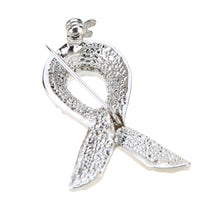 Jewelry Elegant Pink Shinning Rhinestone Crystal Breast Cancer Awareness Ribbon Brooch Pin