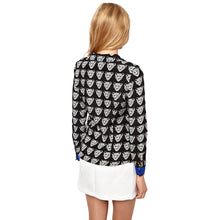 Leopard Head Print Shirts Womens Blouse Turn Down Collar Long Sleeve Chiffon Blouse Plus Size Blusas Women Tops Black